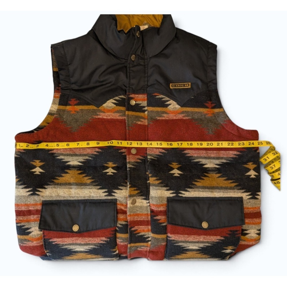 Cinch Mens L Aztec Southwestern Water Resistant Vest Cowboy Rodeo Full Zip NWT - Picture 8 of 15